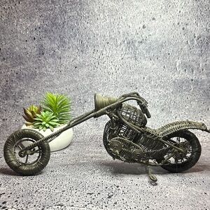 Wire Art Motorcycle Sculpture